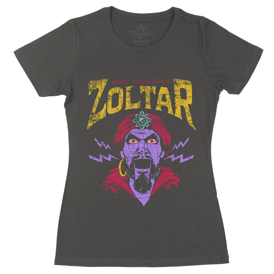 Zoltar Womens Organic Crew Neck T-Shirt Retro D272