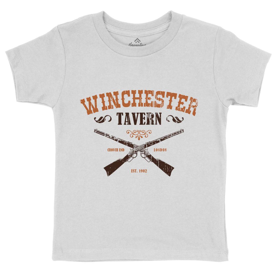Winchester Tavern Kids Organic Crew Neck T-Shirt Horror D273