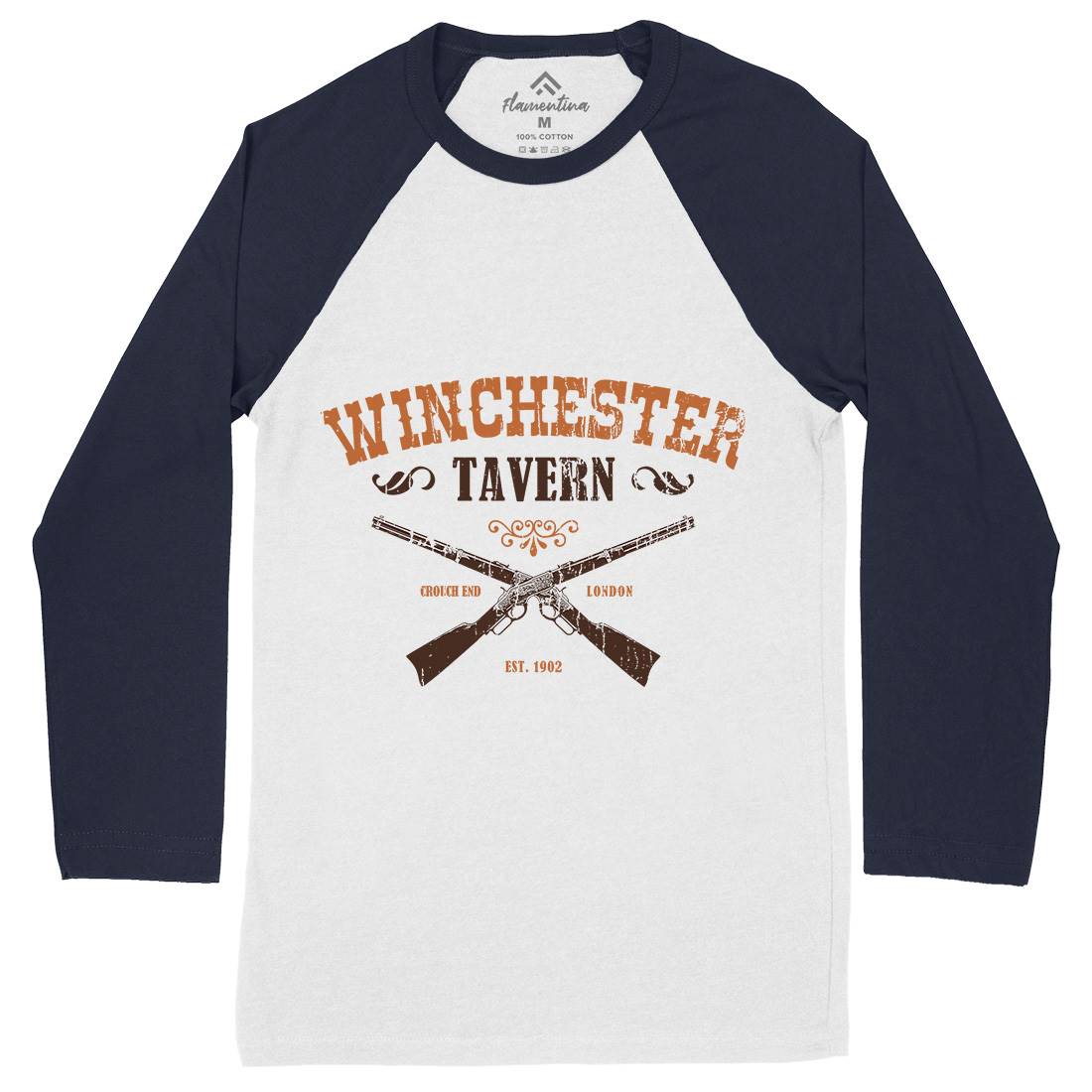 Winchester Tavern Mens Long Sleeve Baseball T-Shirt Horror D273