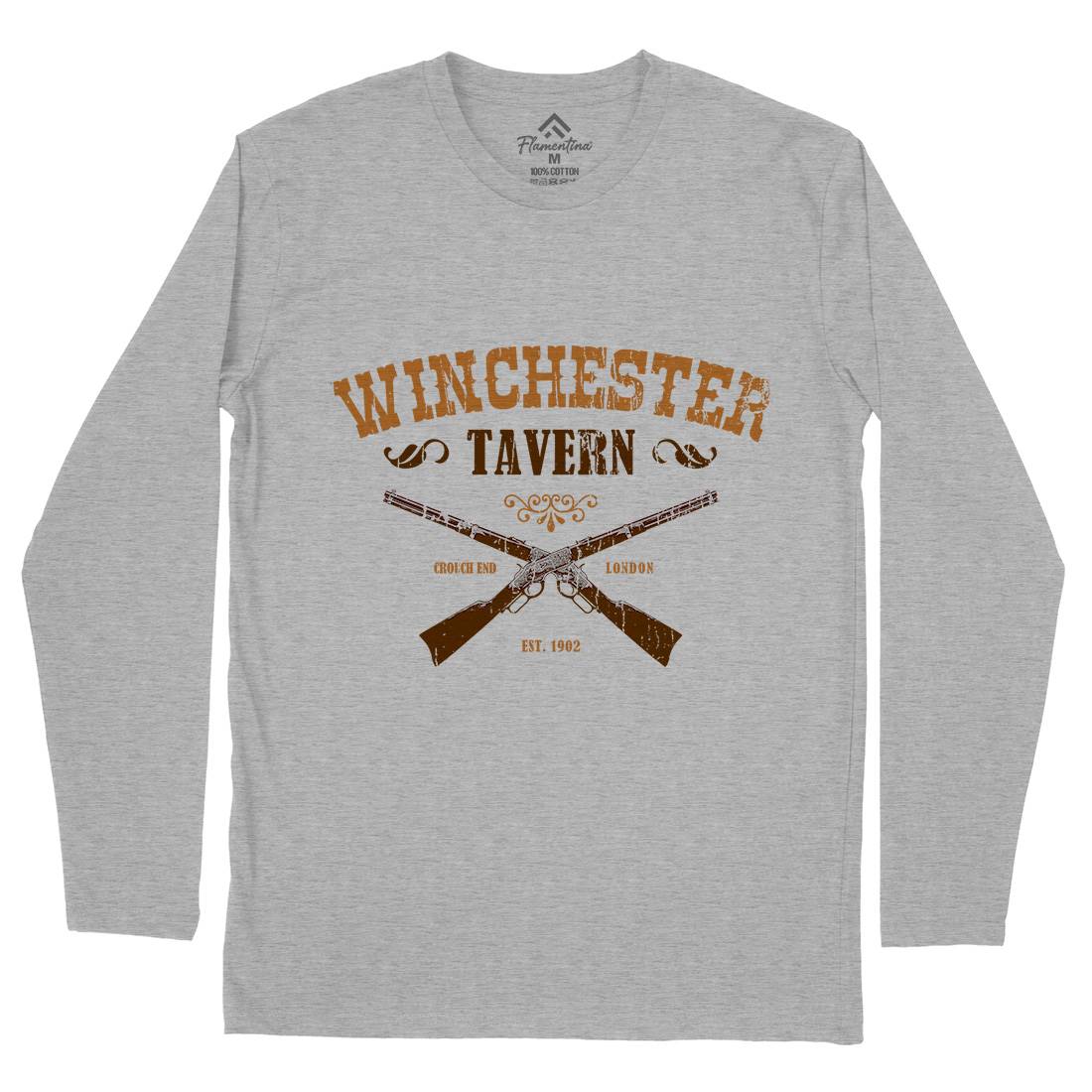 Winchester Tavern Mens Long Sleeve T-Shirt Horror D273