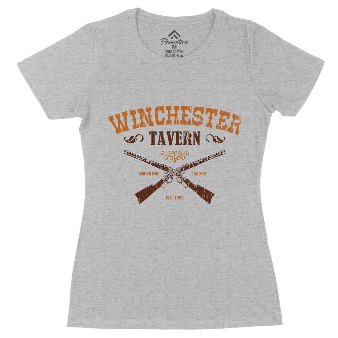 Winchester Tavern Womens Organic Crew Neck T-Shirt Horror D273