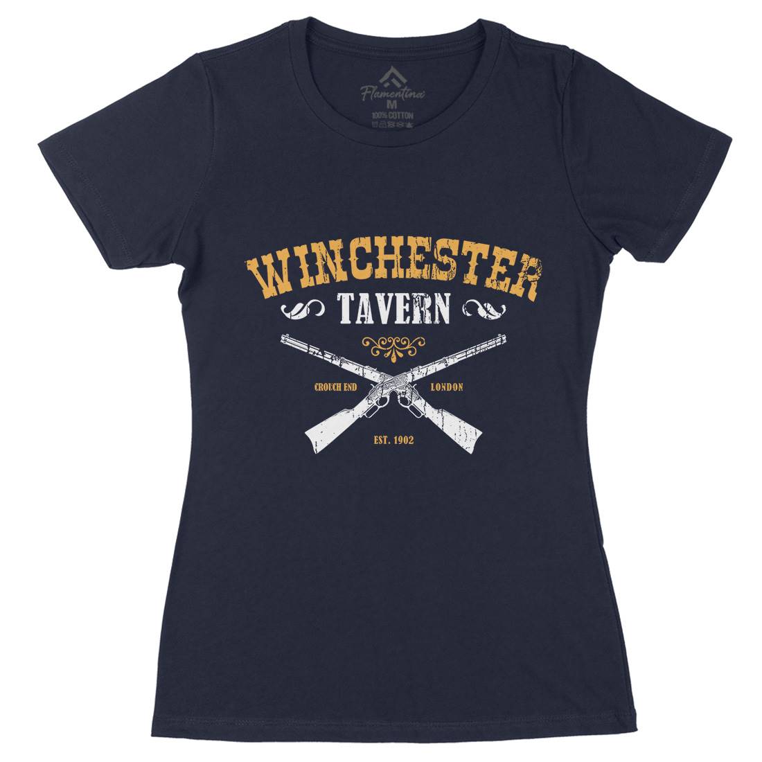 Winchester Tavern Womens Organic Crew Neck T-Shirt Horror D273