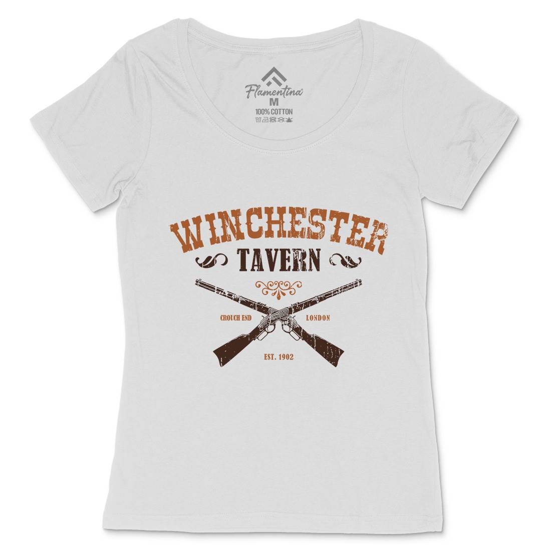 Winchester Tavern Womens Scoop Neck T-Shirt Horror D273