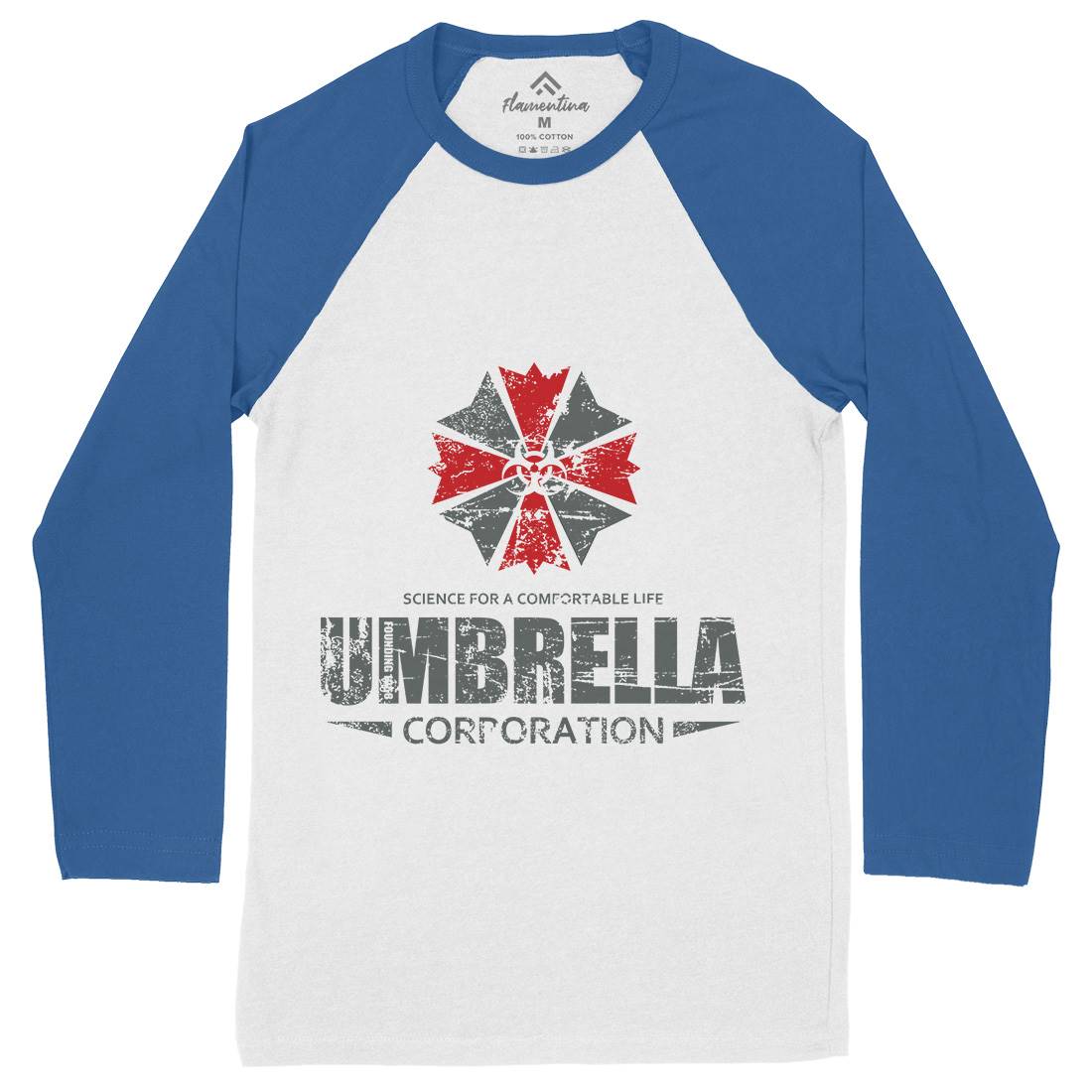 Umbrella Corp Mens Long Sleeve Baseball T-Shirt Horror D274