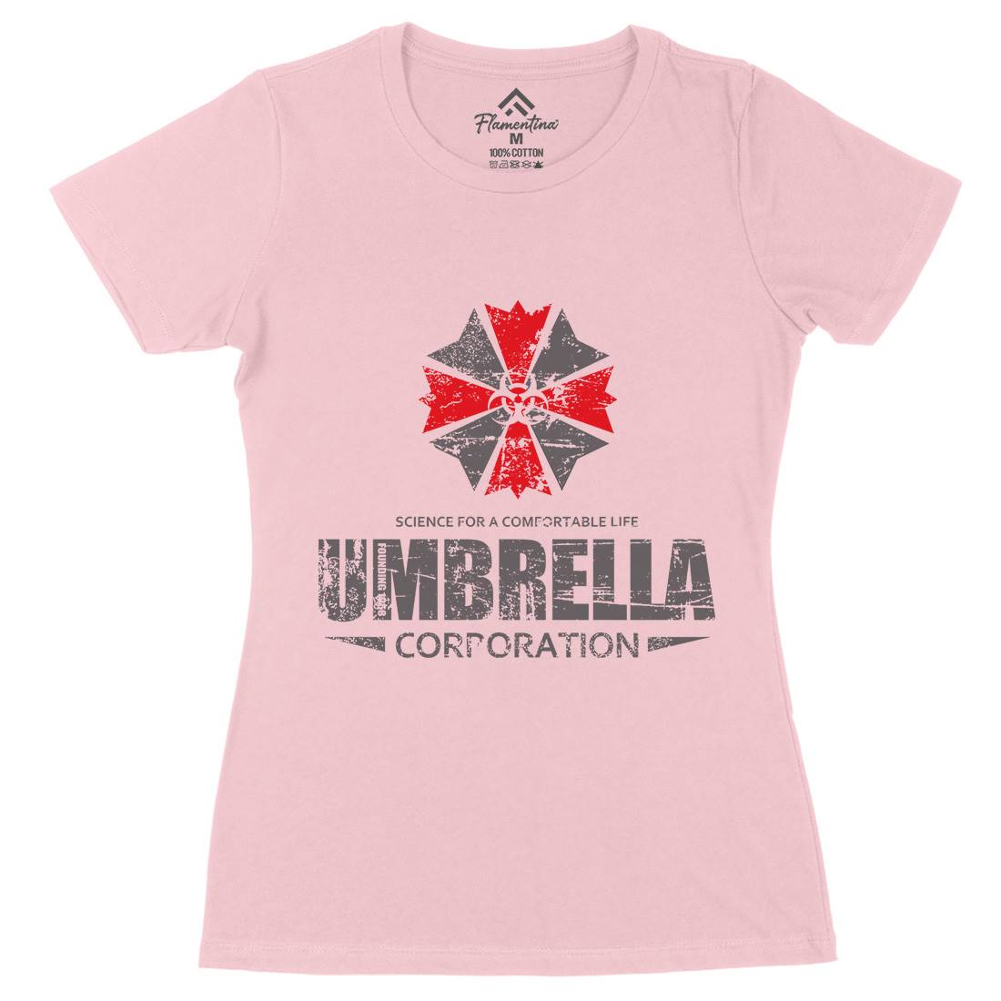 Umbrella Corp Womens Organic Crew Neck T-Shirt Horror D274