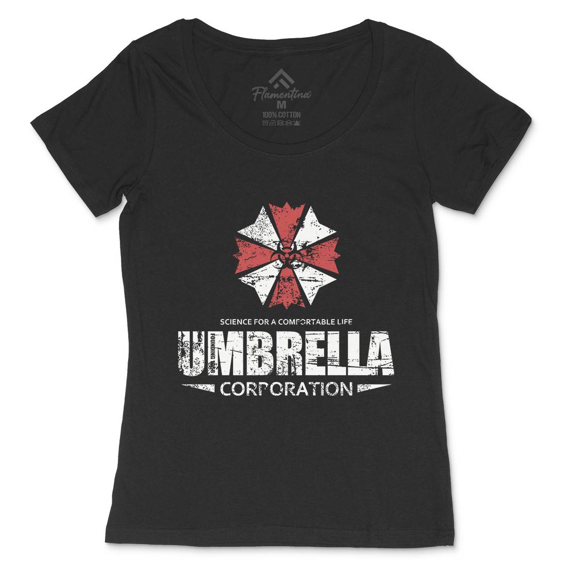 Umbrella Corp Womens Scoop Neck T-Shirt Horror D274