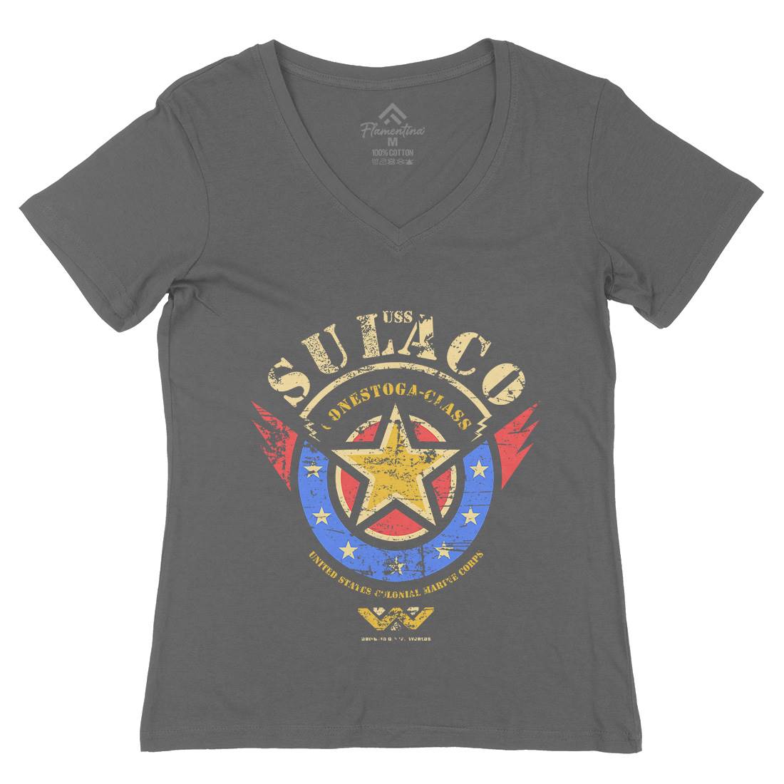 Uss Sulaco Womens Organic V-Neck T-Shirt Space D275