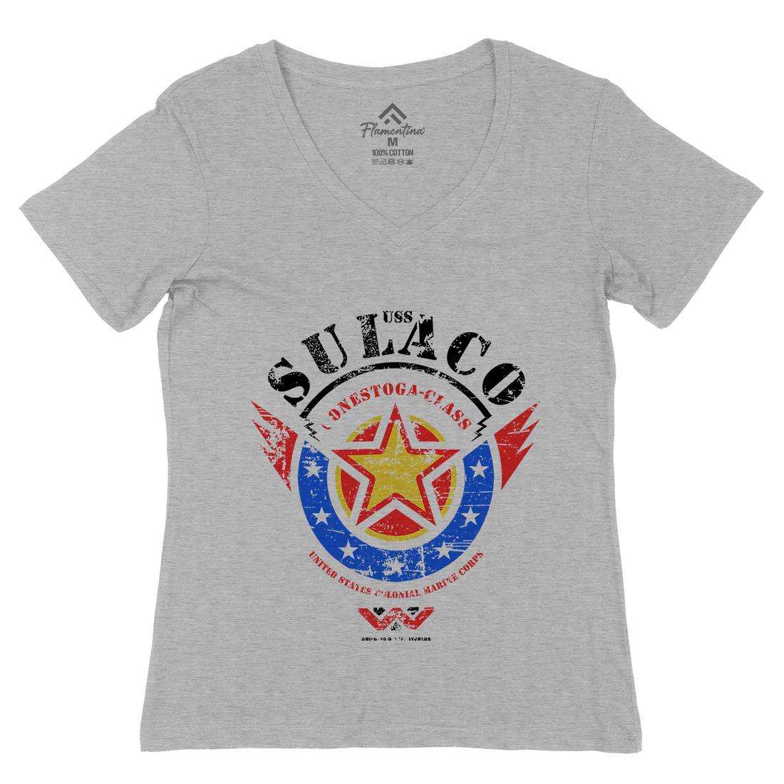 Uss Sulaco Womens Organic V-Neck T-Shirt Space D275