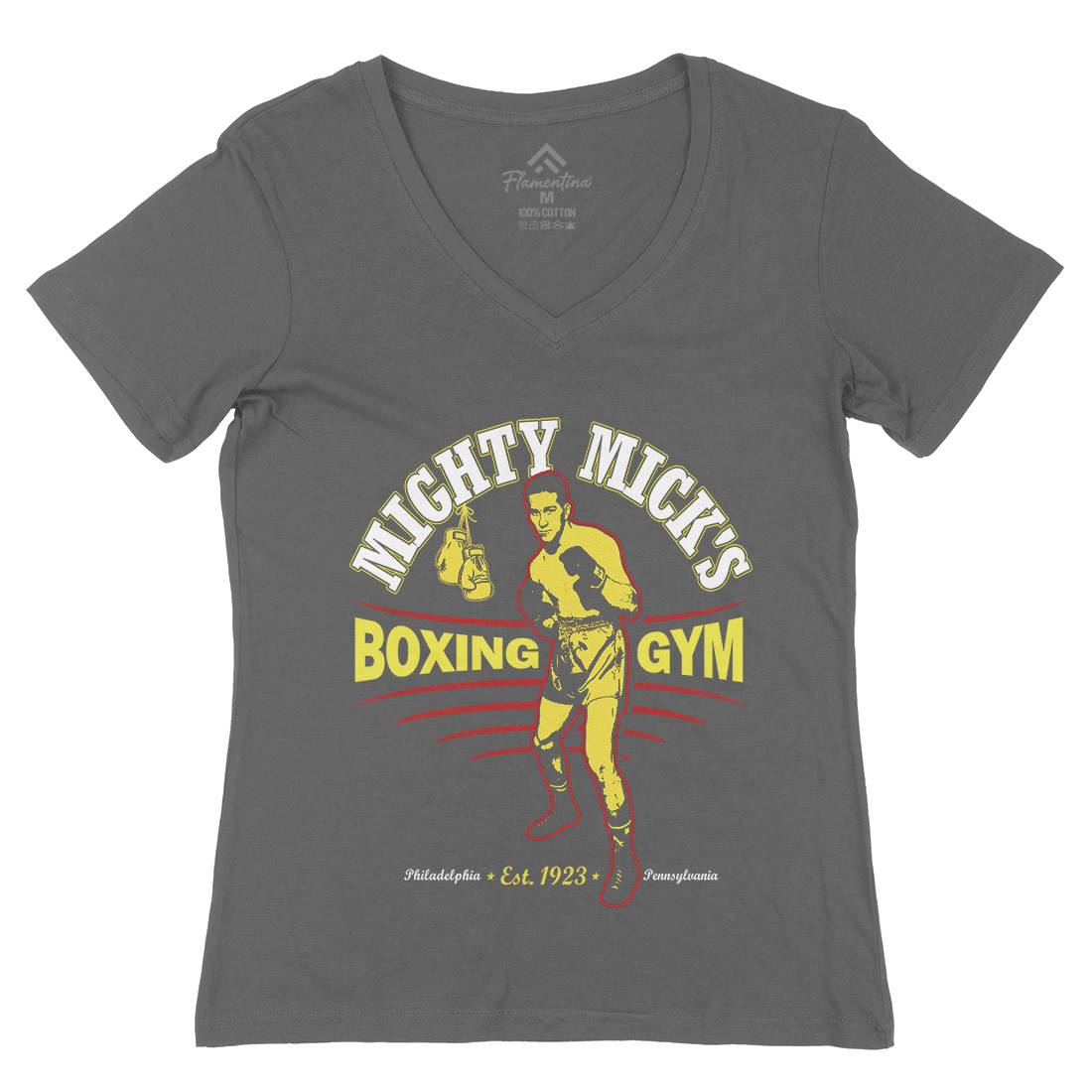 Mighty Micks Gym Womens Organic V-Neck T-Shirt Sport D276