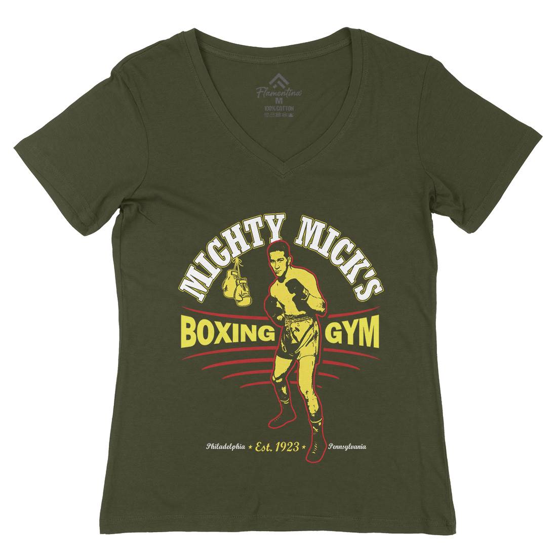 Mighty Micks Gym Womens Organic V-Neck T-Shirt Sport D276