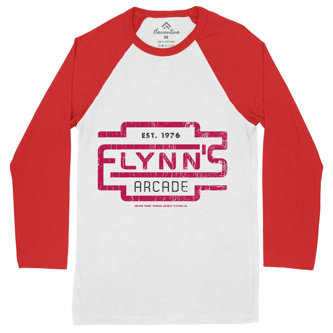 Flynns Arcade Mens Long Sleeve Baseball T-Shirt Space D277