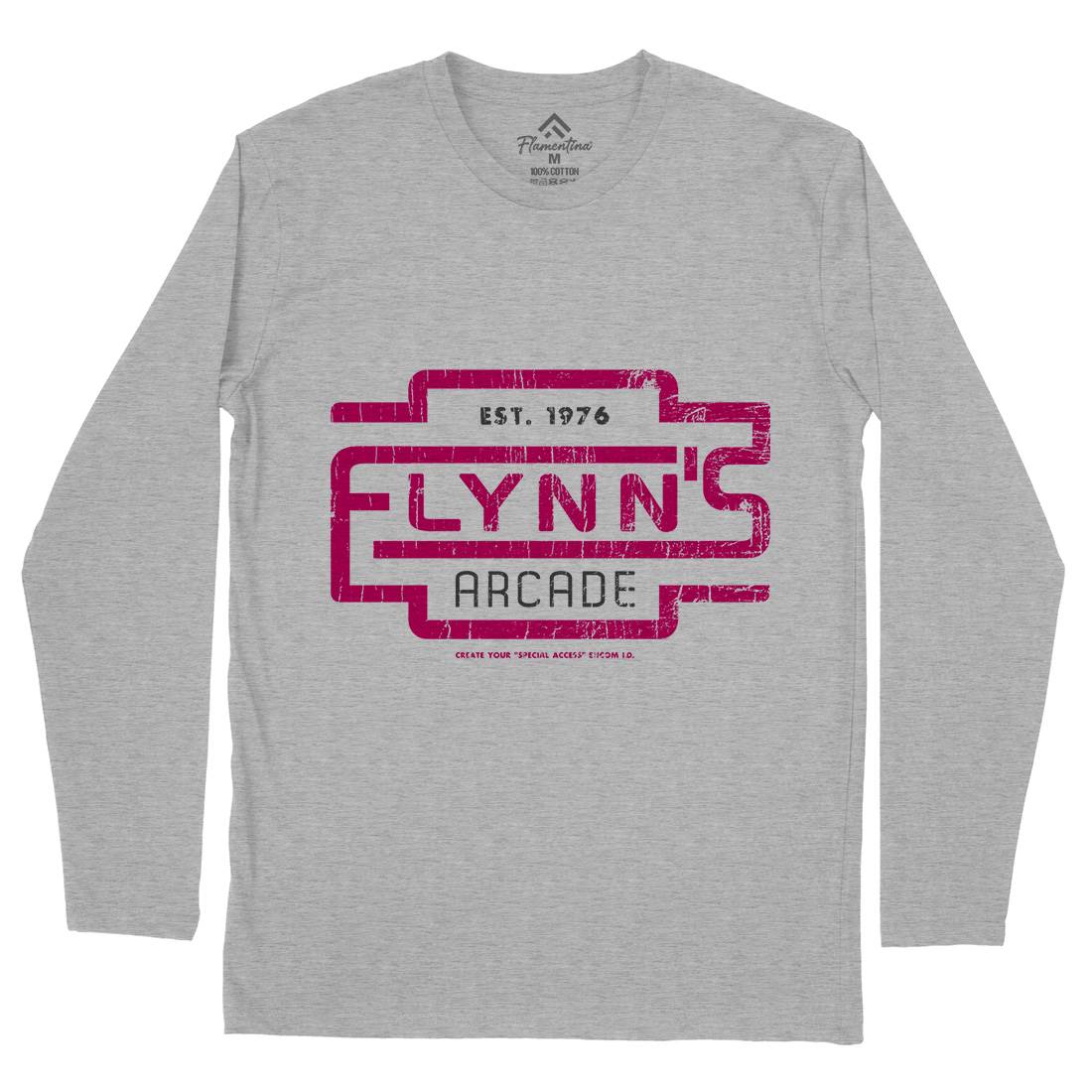 Flynns Arcade Mens Long Sleeve T-Shirt Space D277