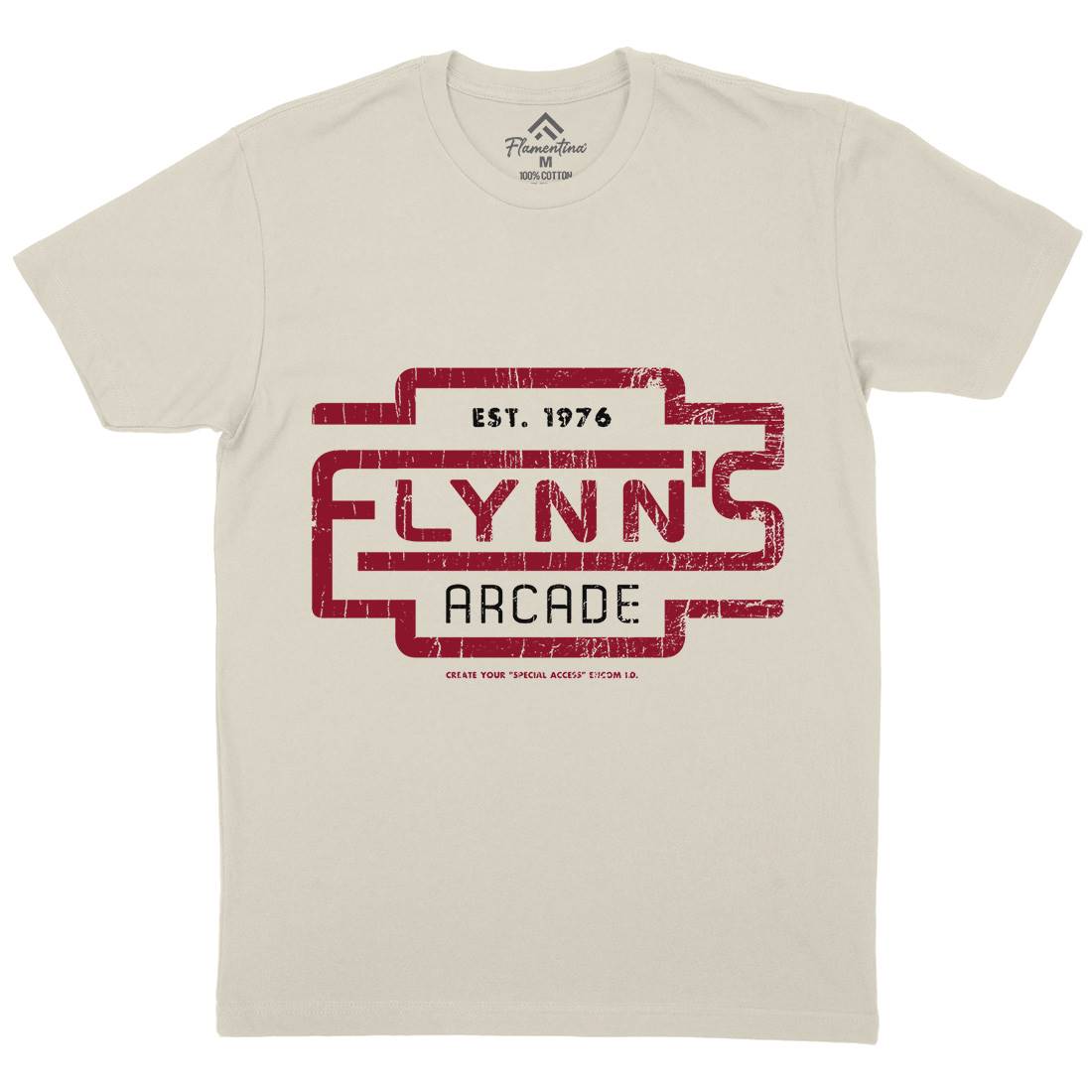 Flynns Arcade Mens Organic Crew Neck T-Shirt Space D277