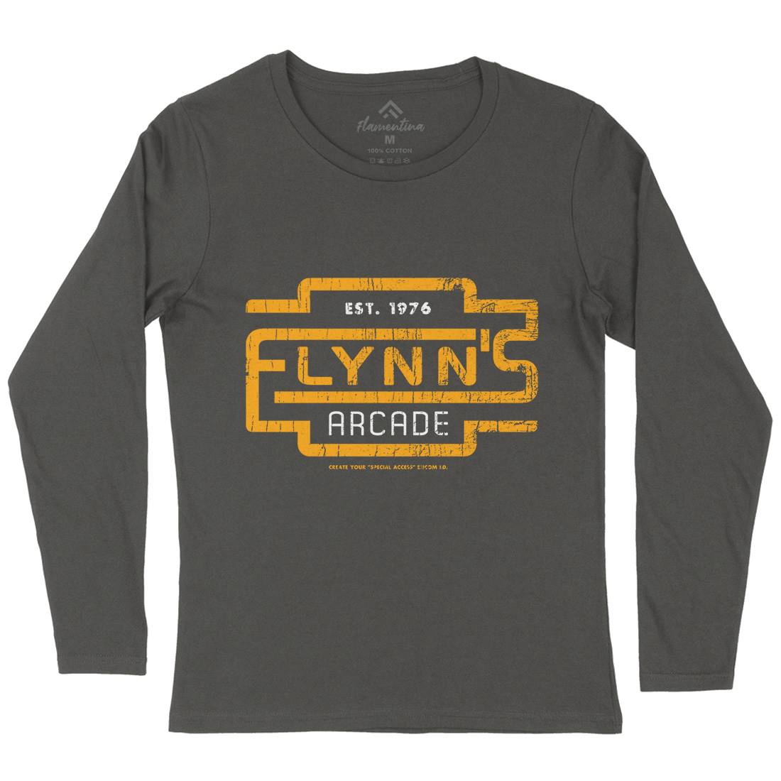 Flynns Arcade Womens Long Sleeve T-Shirt Space D277