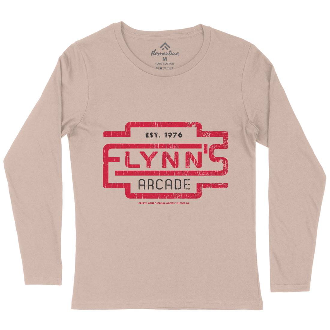 Flynns Arcade Womens Long Sleeve T-Shirt Space D277