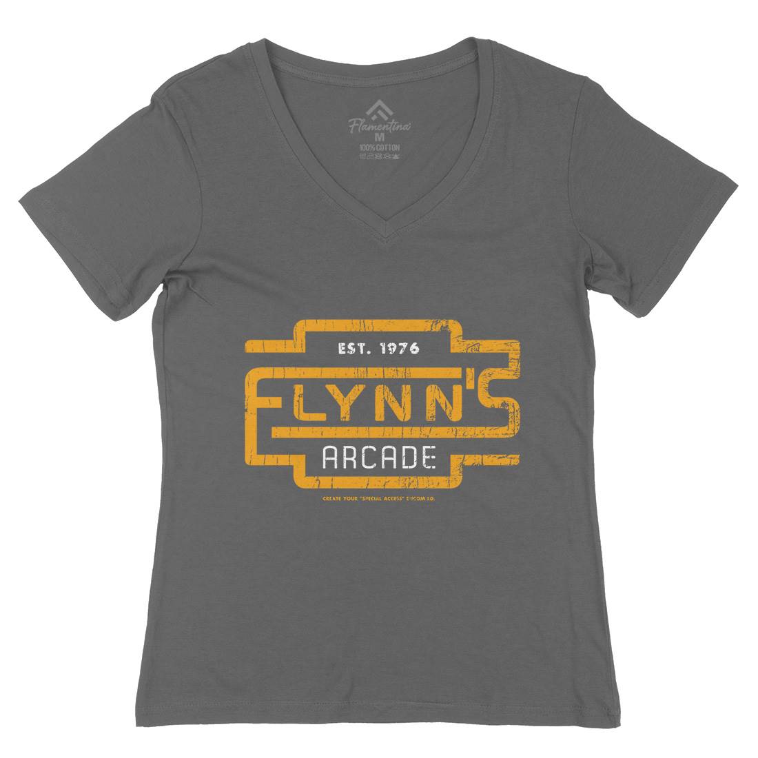 Flynns Arcade Womens Organic V-Neck T-Shirt Space D277