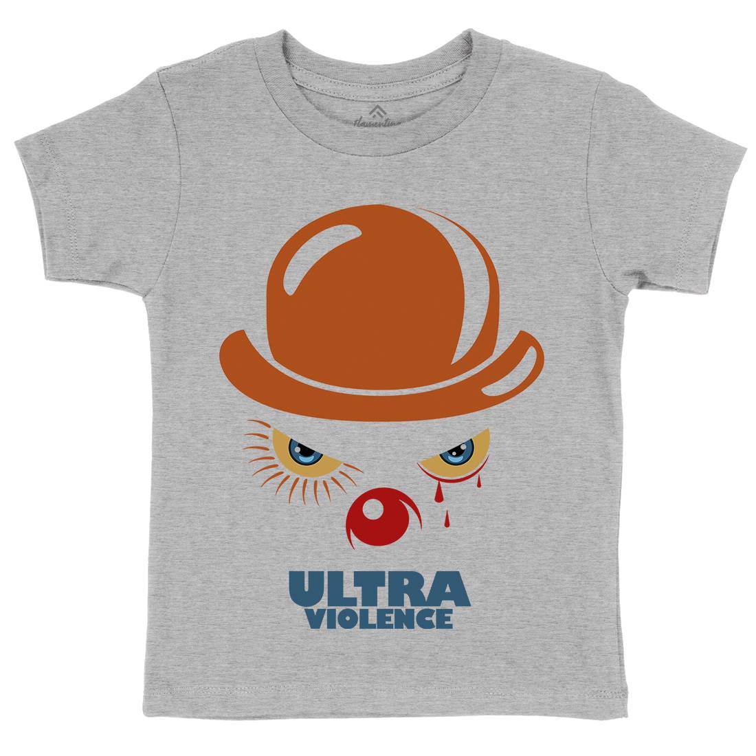 Ultra Violence Kids Organic Crew Neck T-Shirt Horror D279