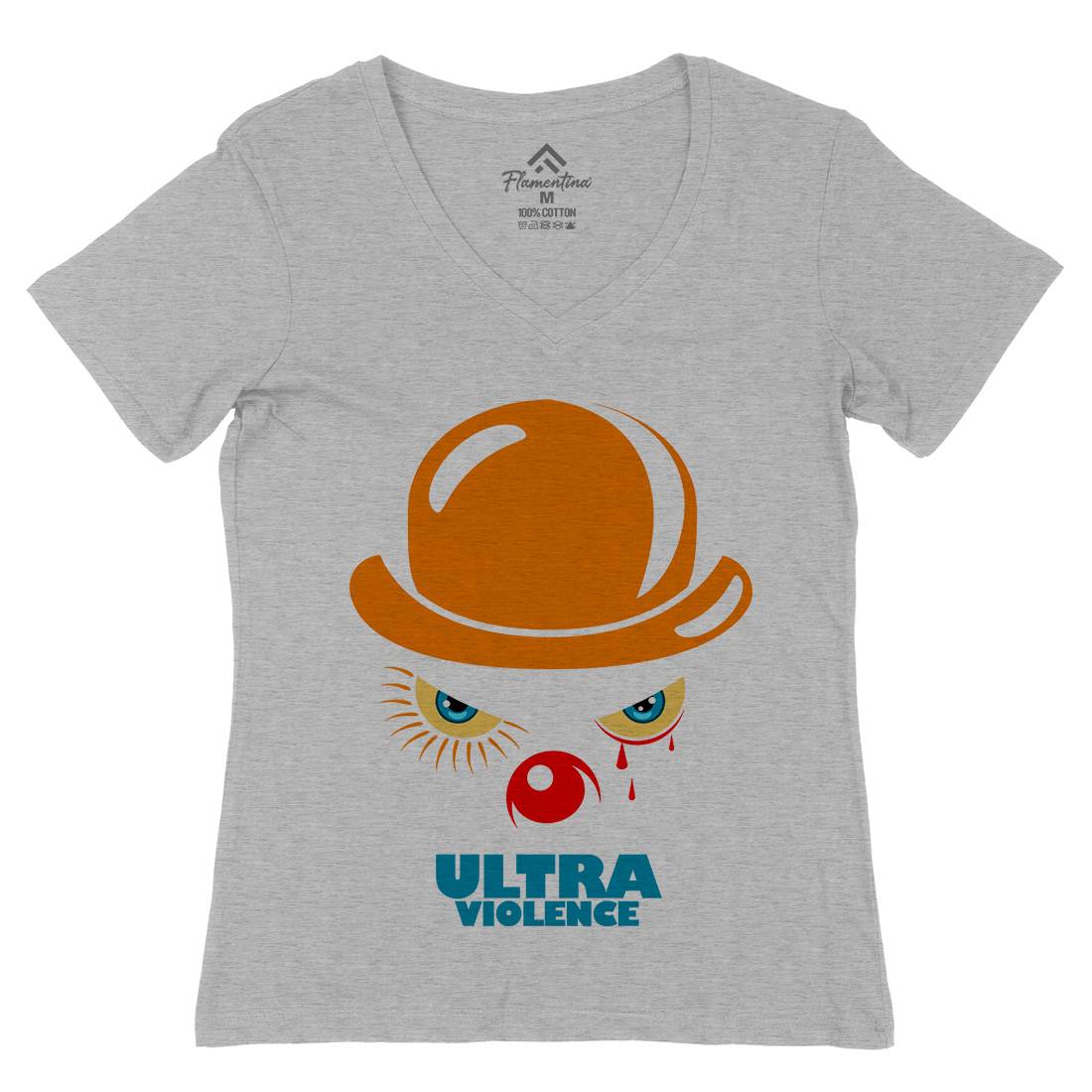 Ultra Violence Womens Organic V-Neck T-Shirt Horror D279