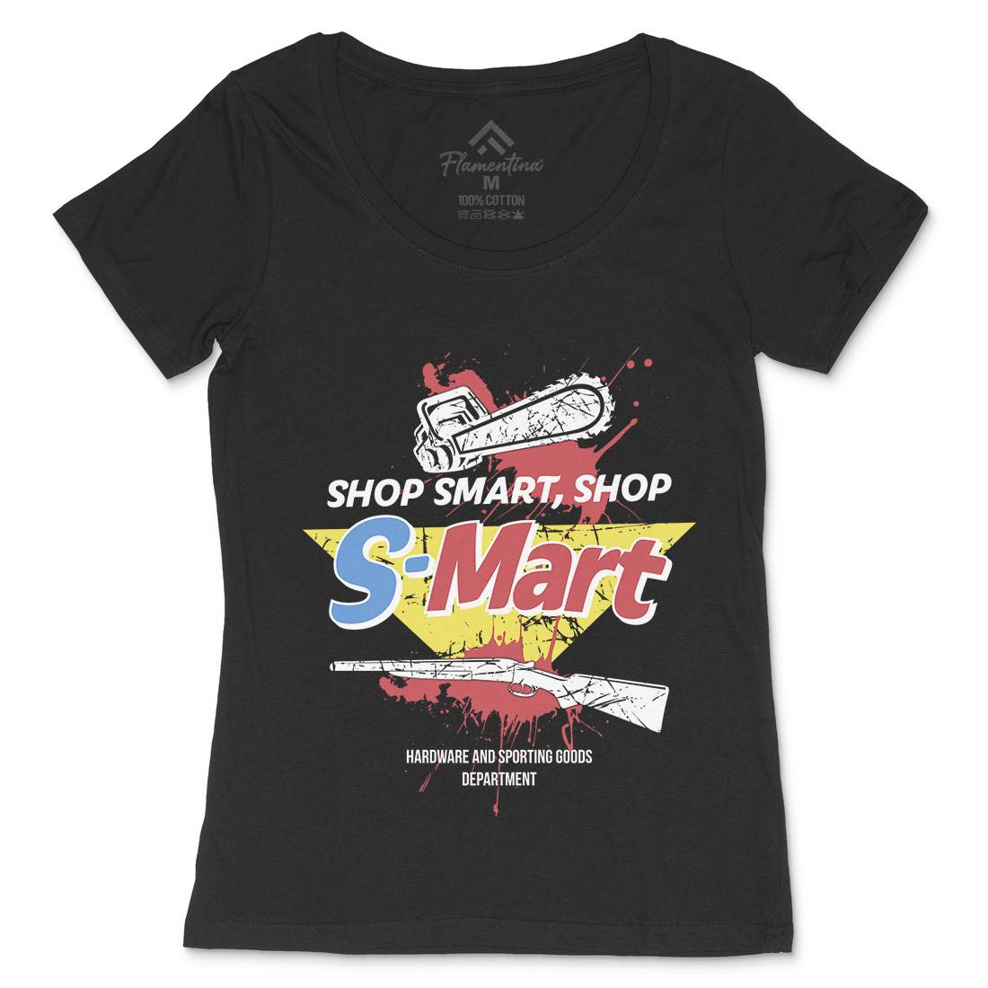 S-Mart Womens Scoop Neck T-Shirt Horror D281