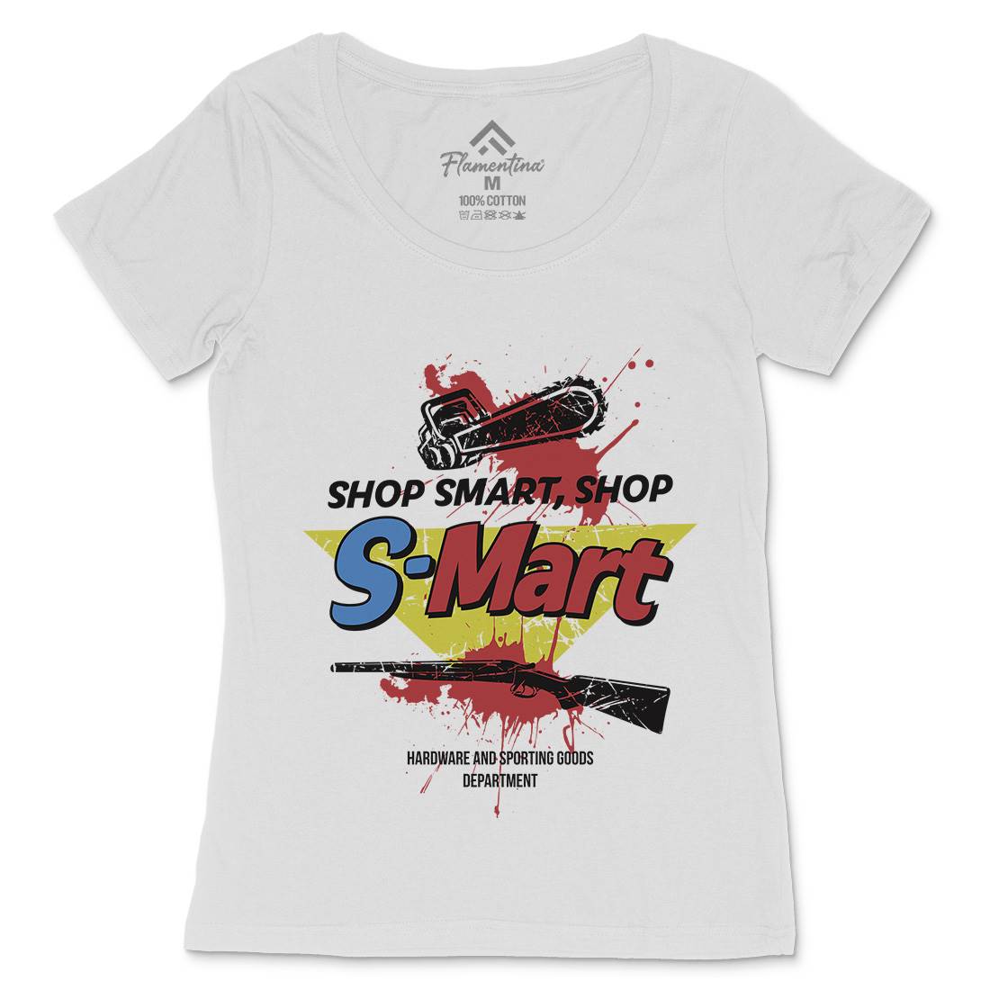 S-Mart Womens Scoop Neck T-Shirt Horror D281