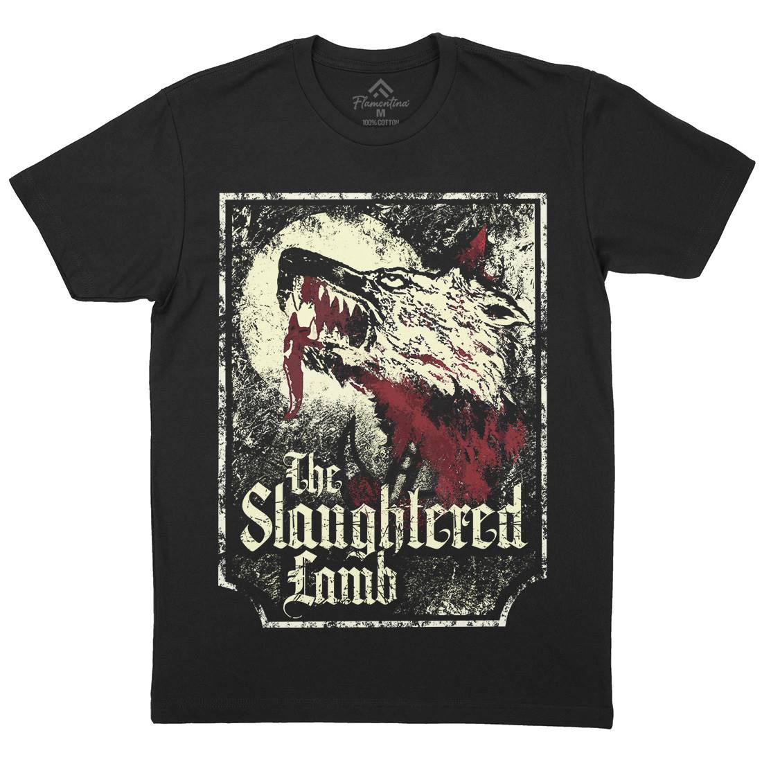Slaughtered Lamb Mens Organic Crew Neck T-Shirt Horror D282