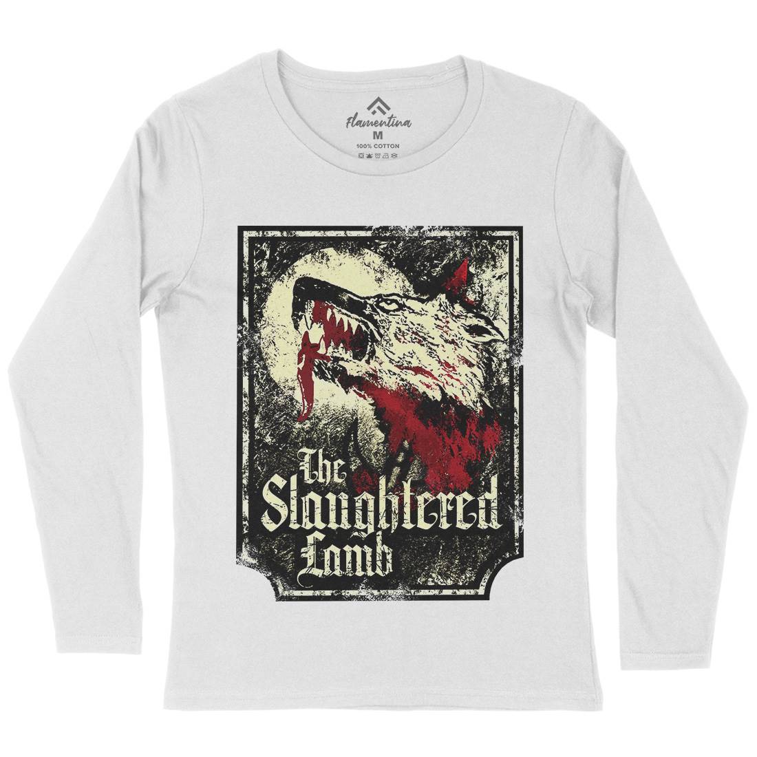 Slaughtered Lamb Womens Long Sleeve T-Shirt Horror D282