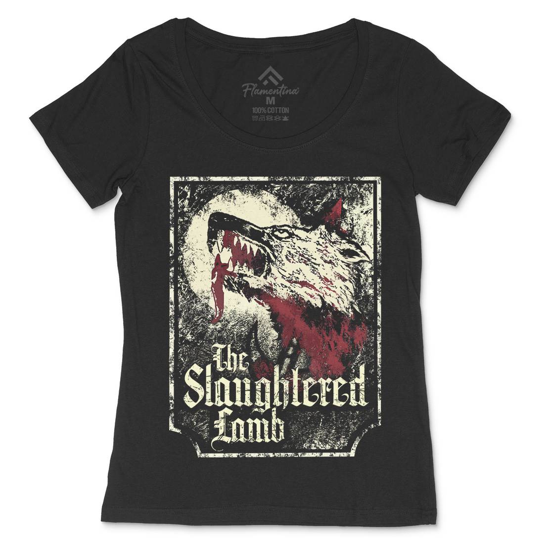 Slaughtered Lamb Womens Scoop Neck T-Shirt Horror D282