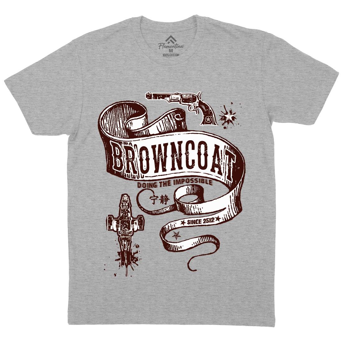Browncoat Mens Organic Crew Neck T-Shirt Space D283