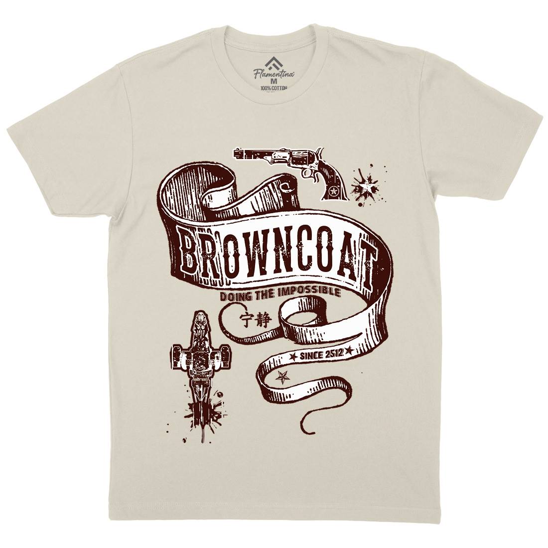 Browncoat Mens Organic Crew Neck T-Shirt Space D283