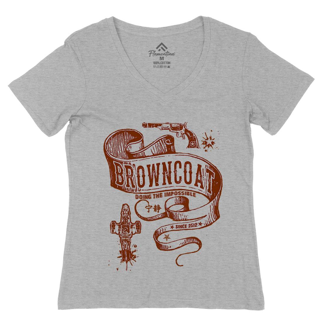 Browncoat Womens Organic V-Neck T-Shirt Space D283