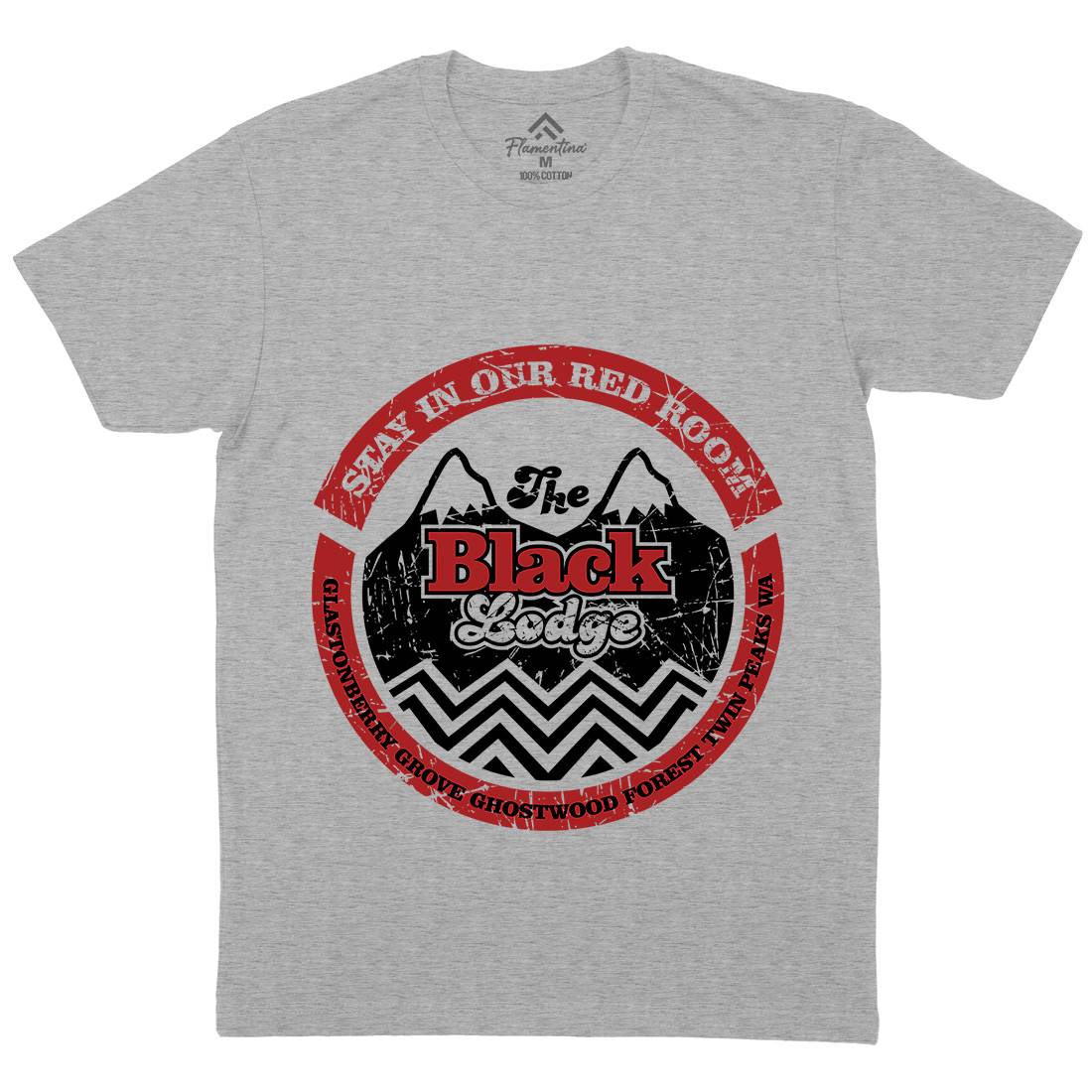 Black Lodge Mens Organic Crew Neck T-Shirt Horror D284