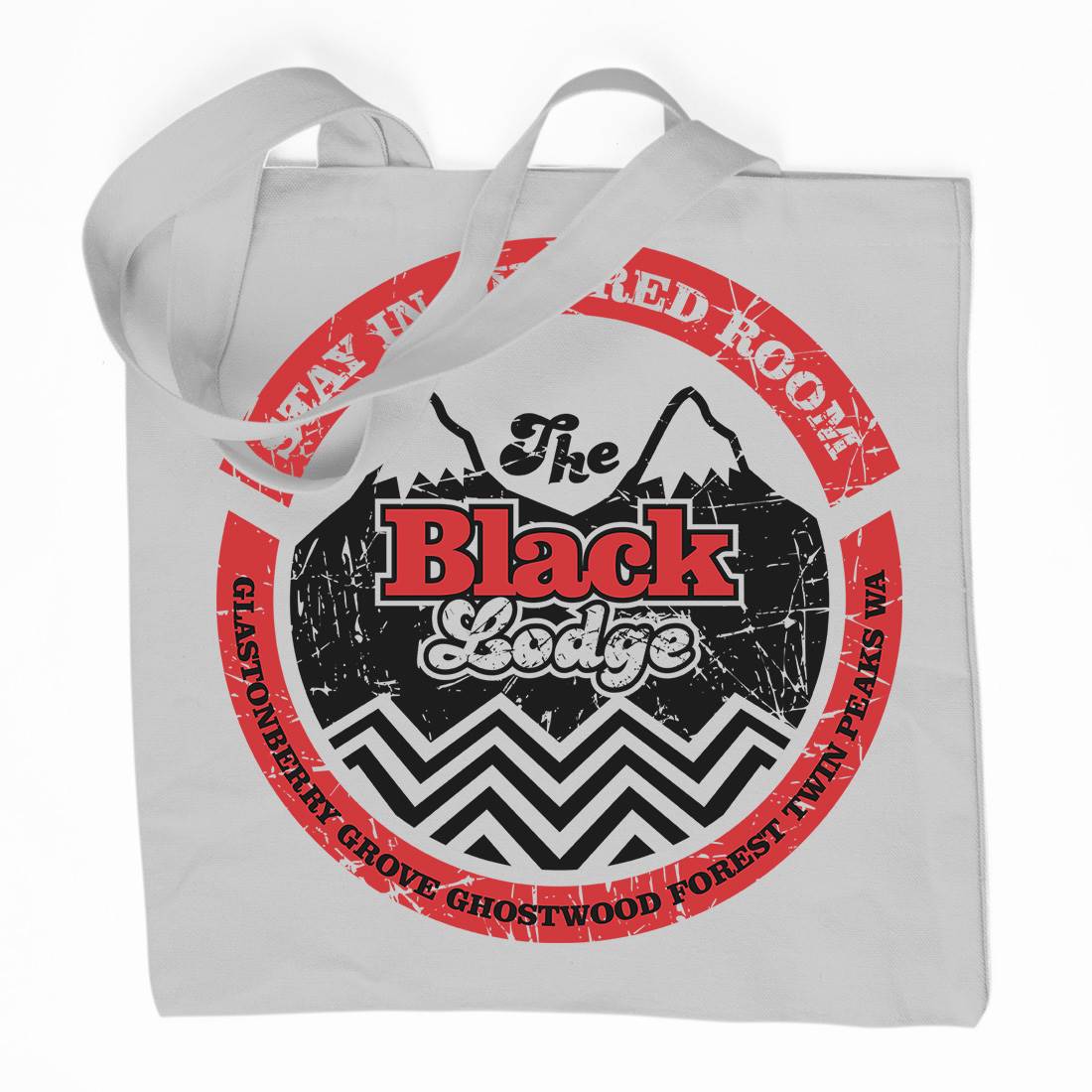 Black Lodge Organic Premium Cotton Tote Bag Horror D284