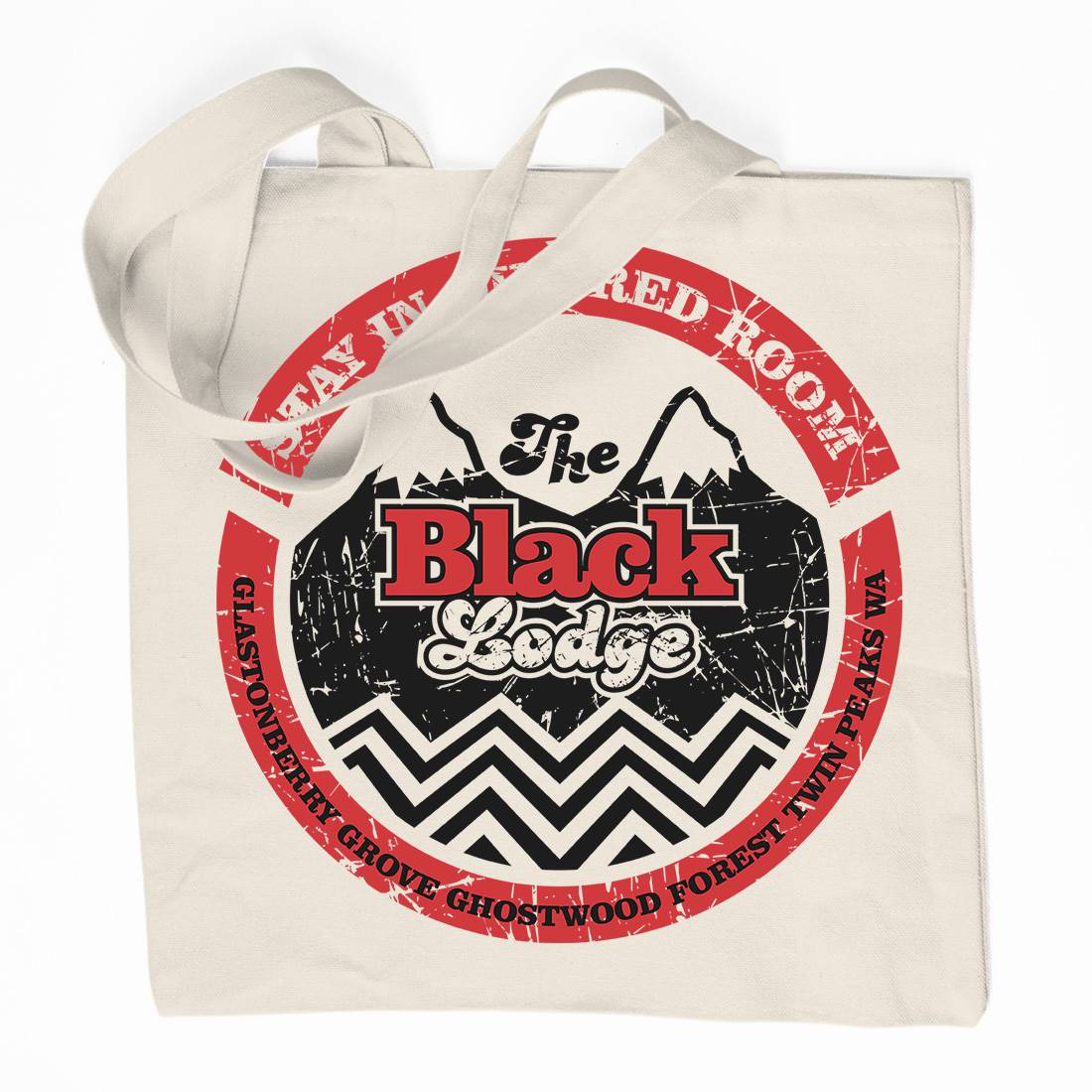 Black Lodge Organic Premium Cotton Tote Bag Horror D284