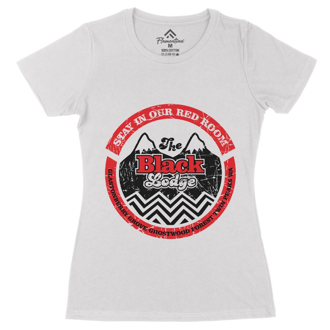 Black Lodge Womens Organic Crew Neck T-Shirt Horror D284