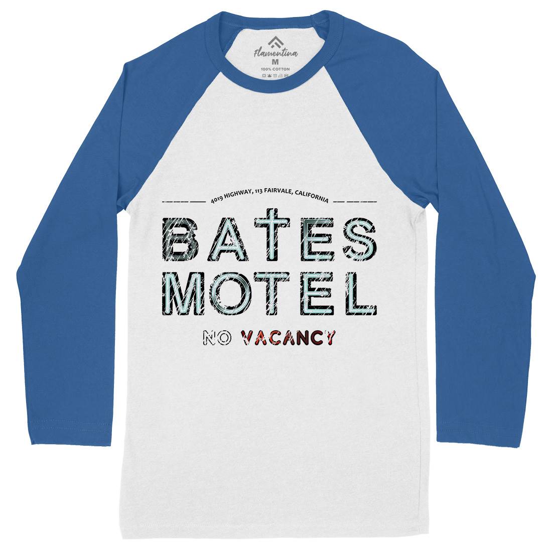 Bates Motel Mens Long Sleeve Baseball T-Shirt Horror D285