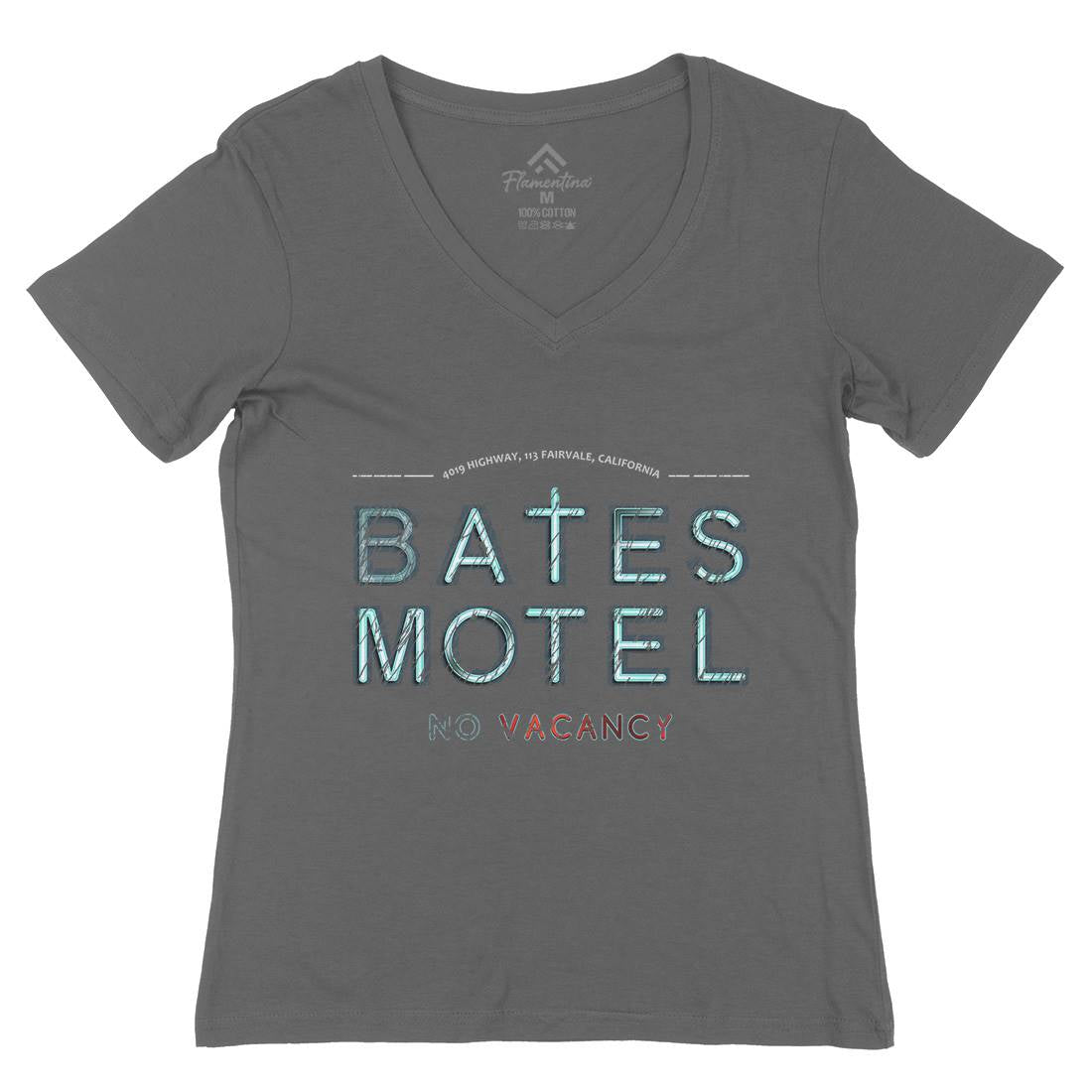 Bates Motel Womens Organic V-Neck T-Shirt Horror D285