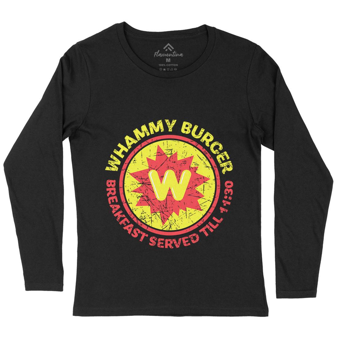 Whammy Burger Womens Long Sleeve T-Shirt Food D286