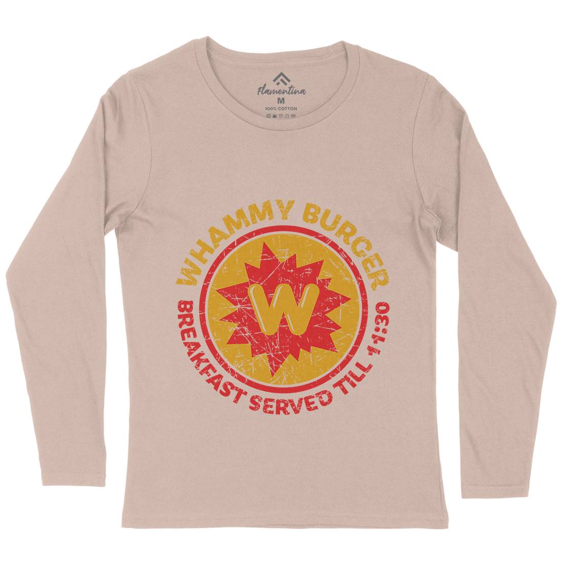 Whammy Burger Womens Long Sleeve T-Shirt Food D286