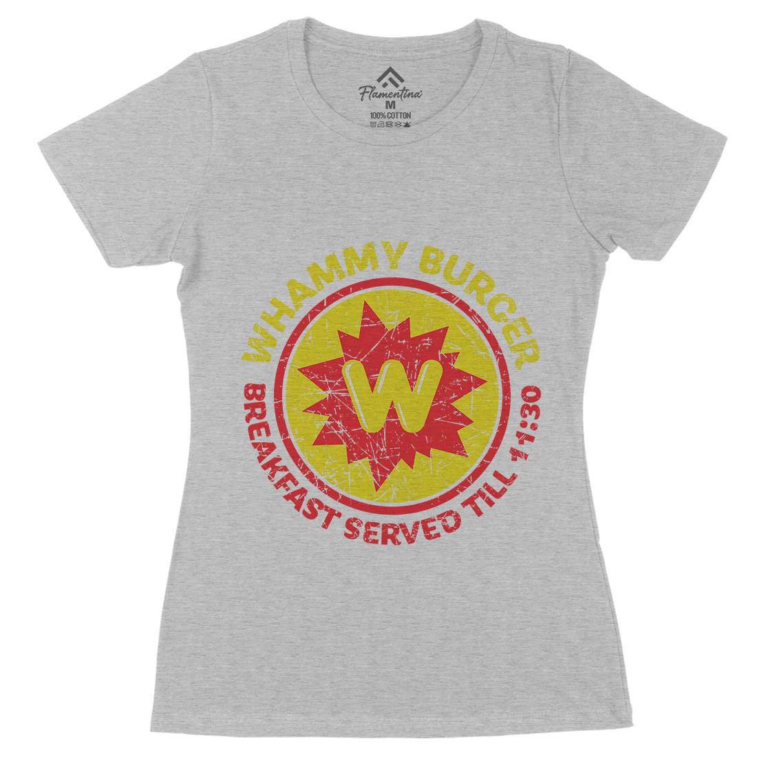 Whammy Burger Womens Organic Crew Neck T-Shirt Food D286
