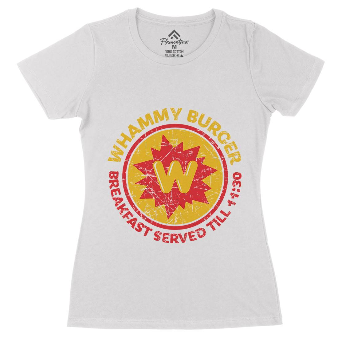 Whammy Burger Womens Organic Crew Neck T-Shirt Food D286