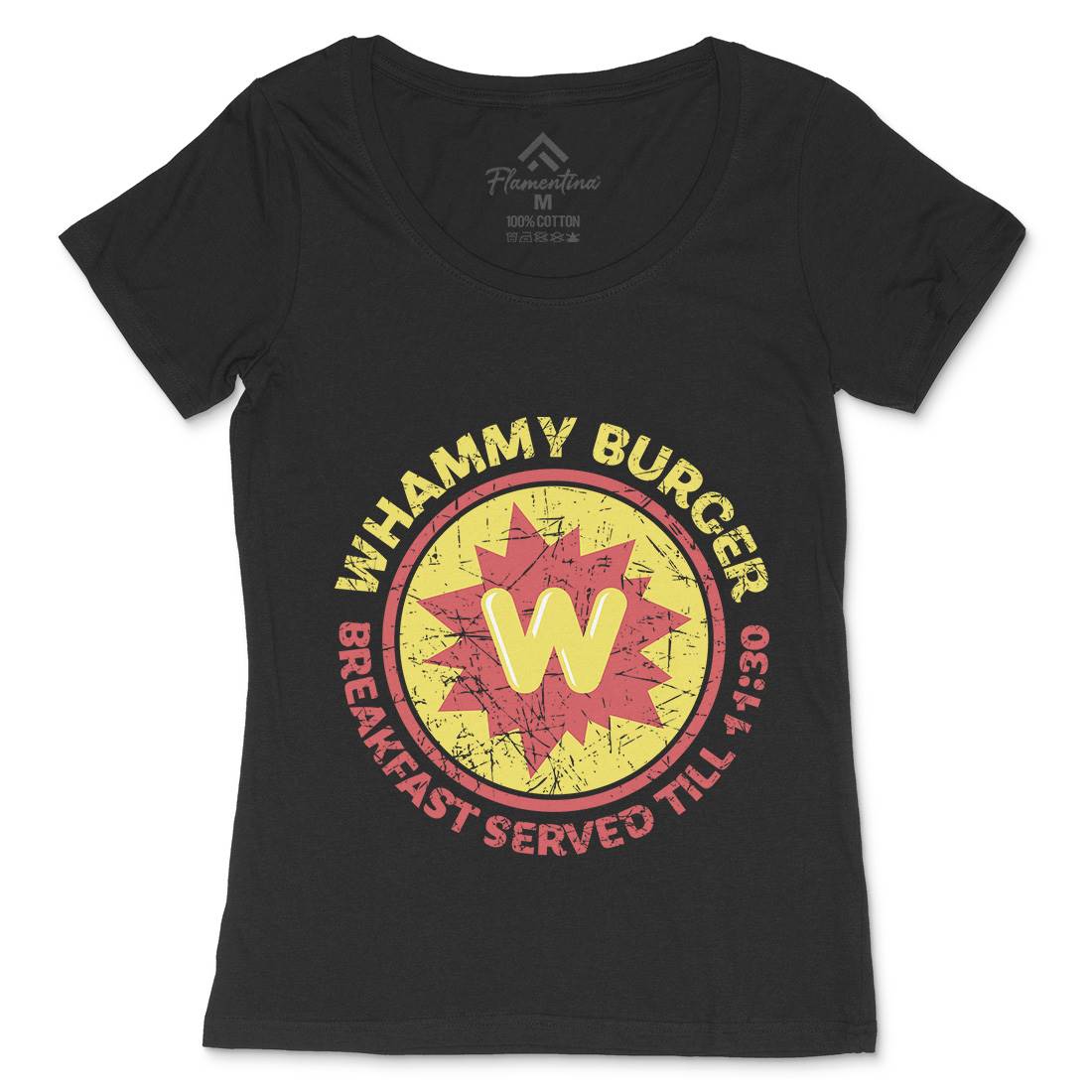Whammy Burger Womens Scoop Neck T-Shirt Food D286