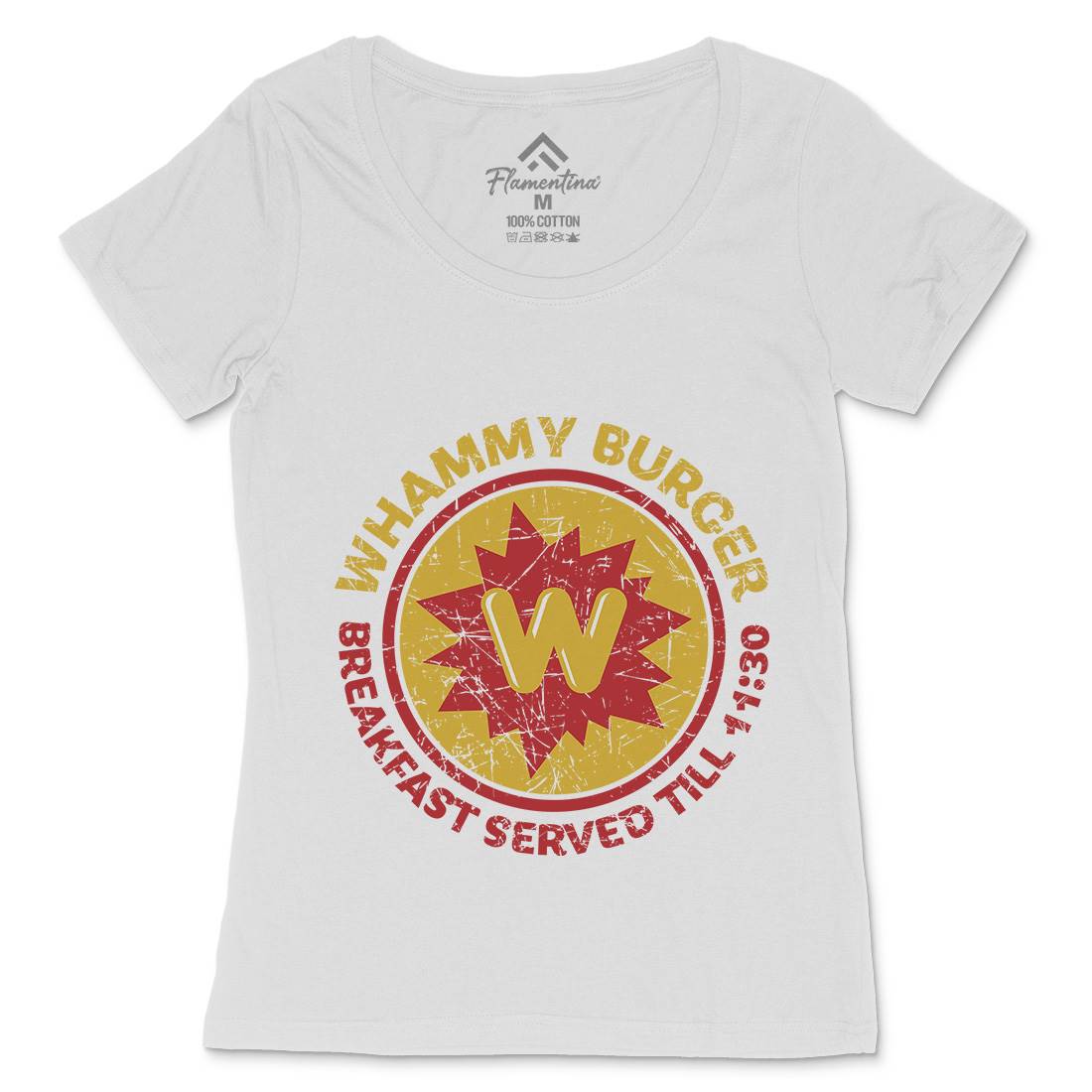 Whammy Burger Womens Scoop Neck T-Shirt Food D286