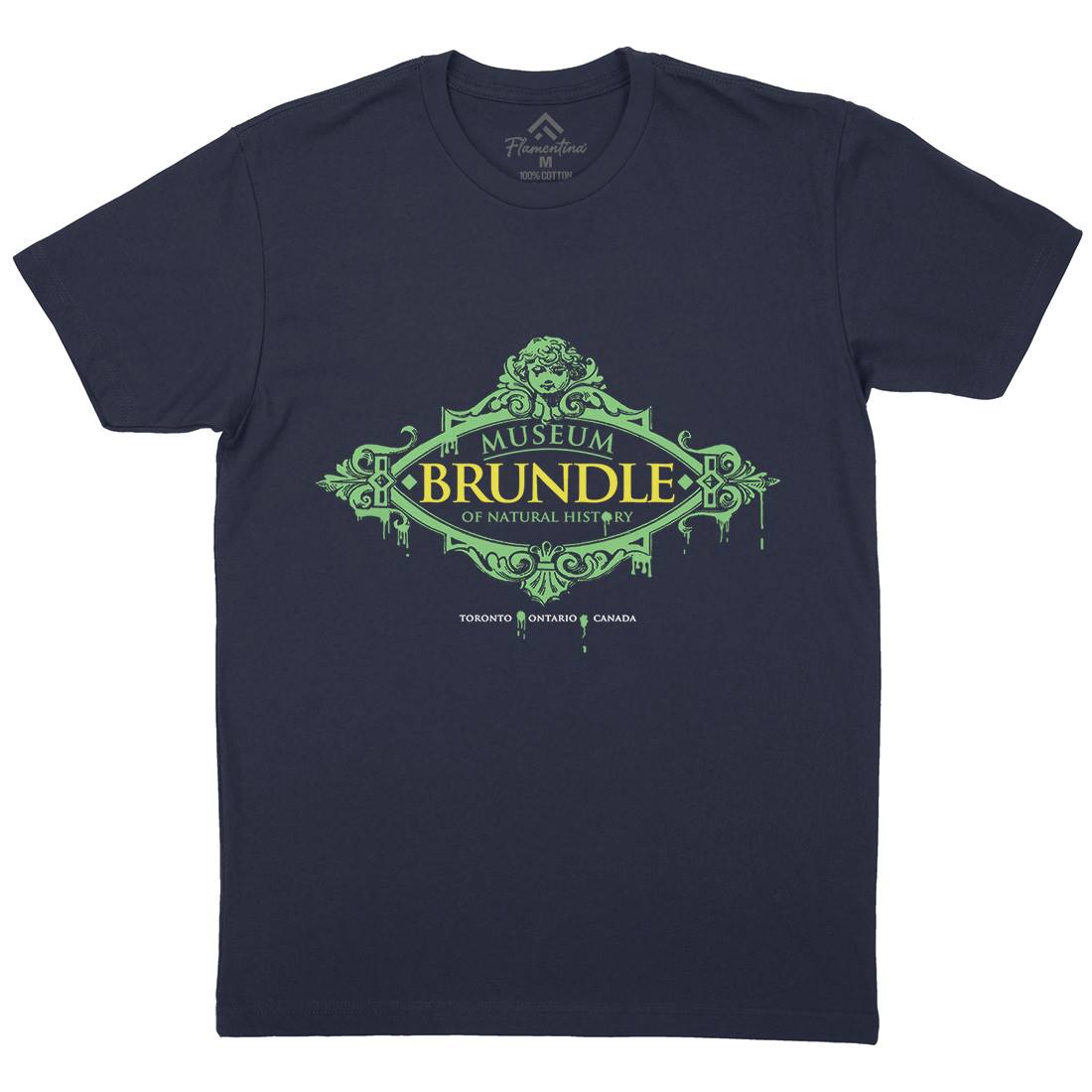 Brundle Museum Mens Organic Crew Neck T-Shirt Horror D288