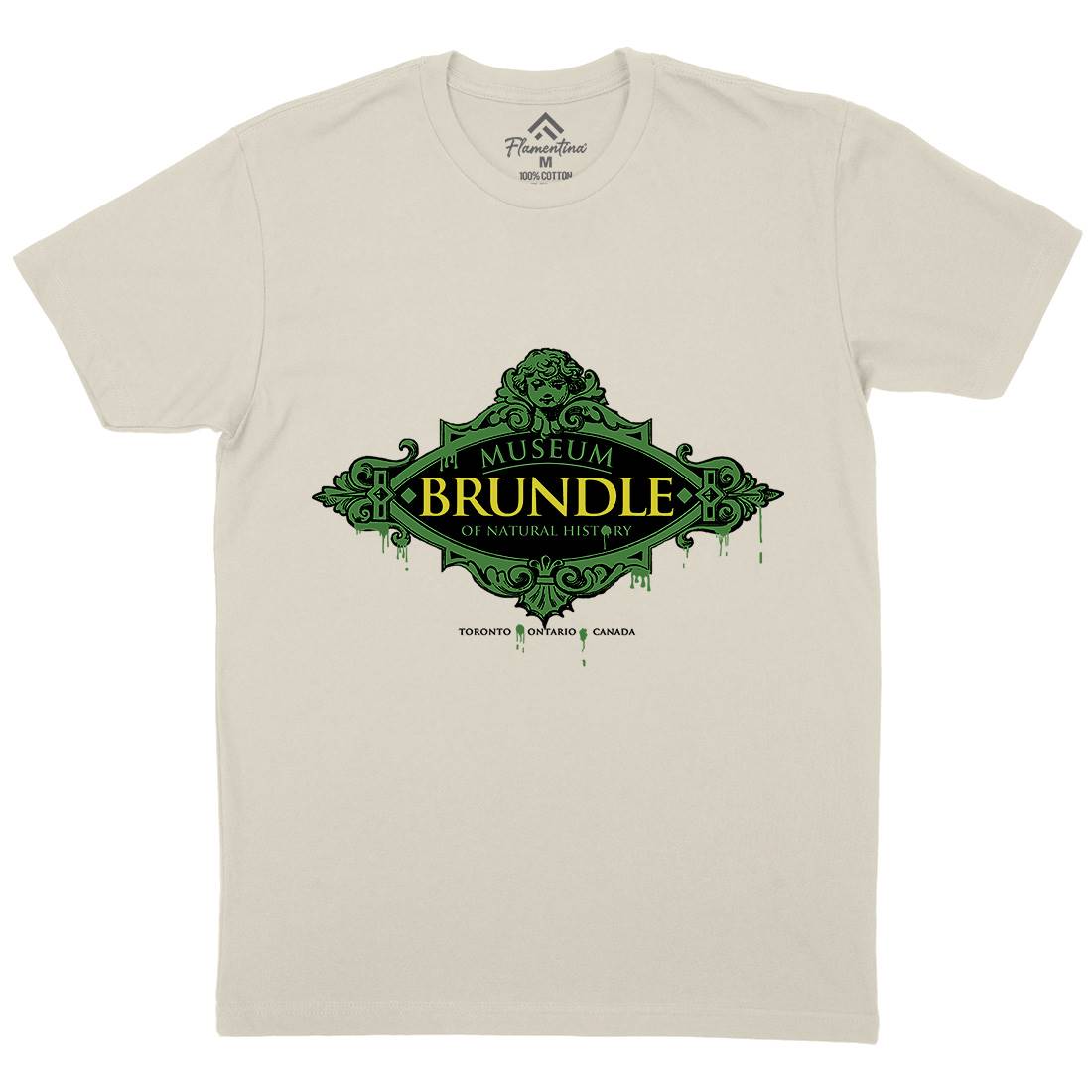 Brundle Museum Mens Organic Crew Neck T-Shirt Horror D288