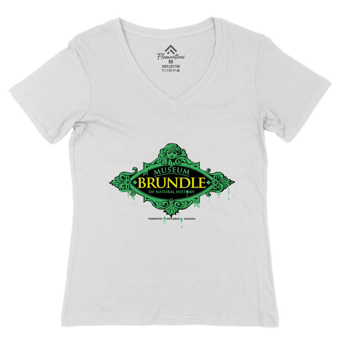 Brundle Museum Womens Organic V-Neck T-Shirt Horror D288
