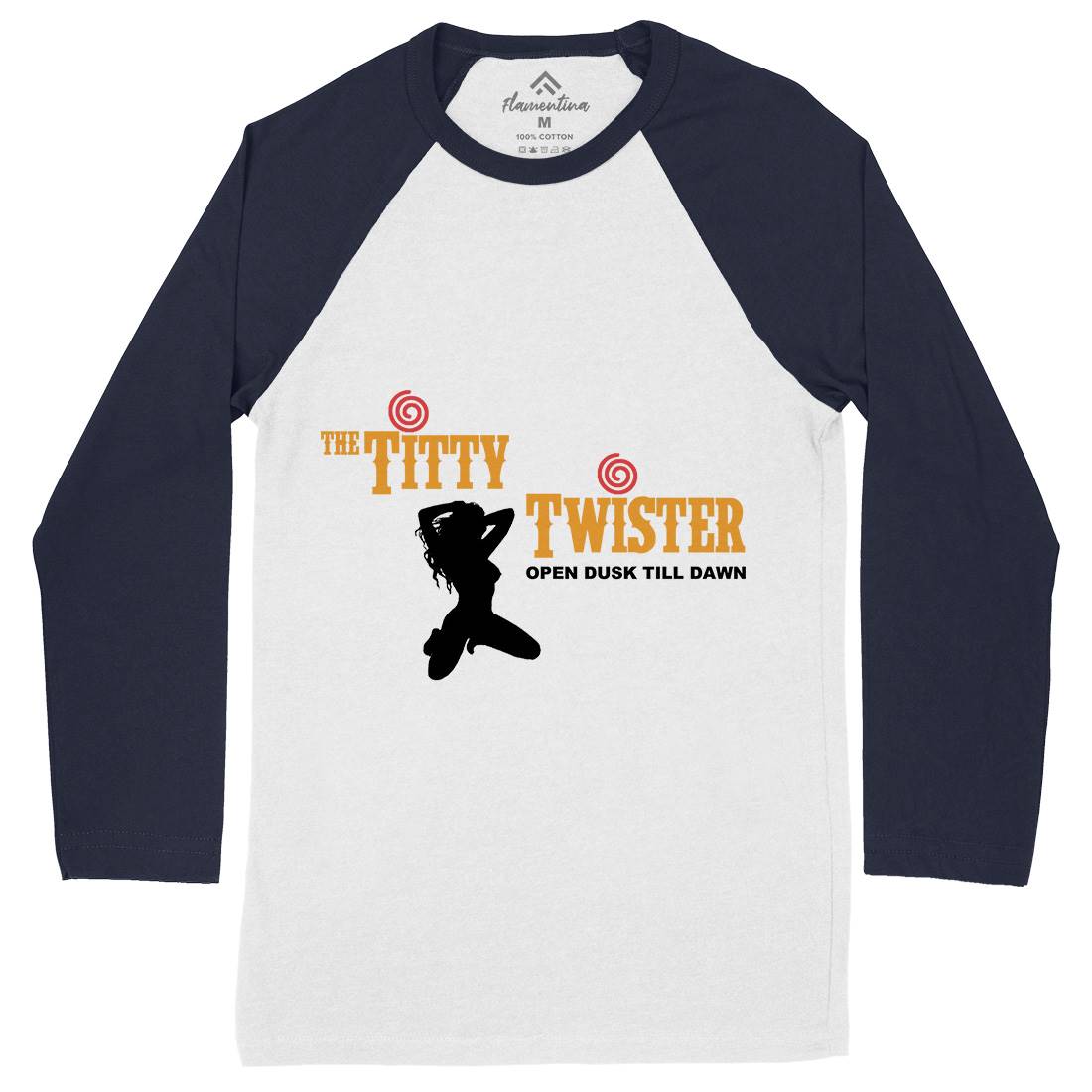 Titty Twister Mens Long Sleeve Baseball T-Shirt Horror D289