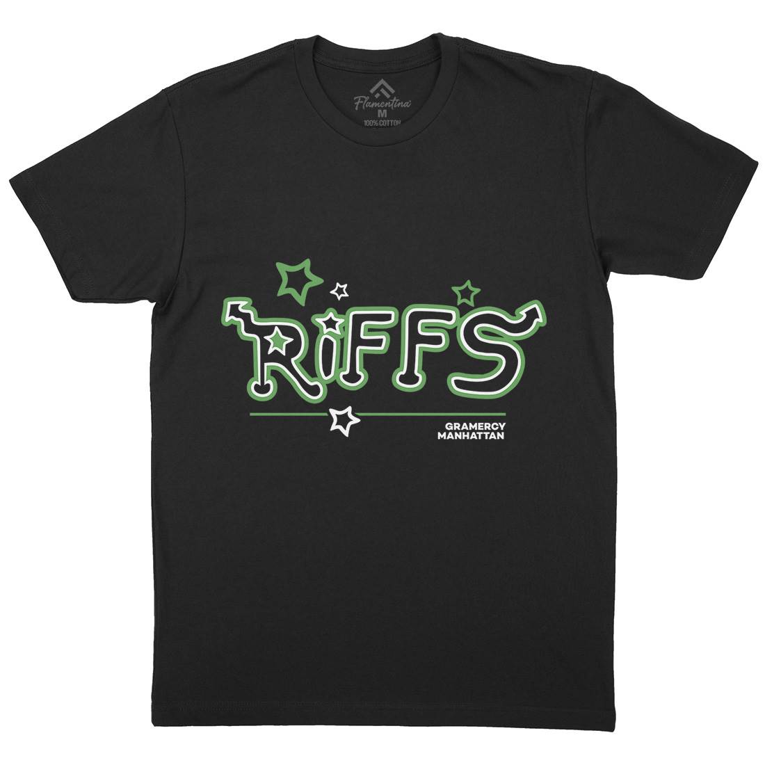 Riffs Mens Organic Crew Neck T-Shirt Retro D290