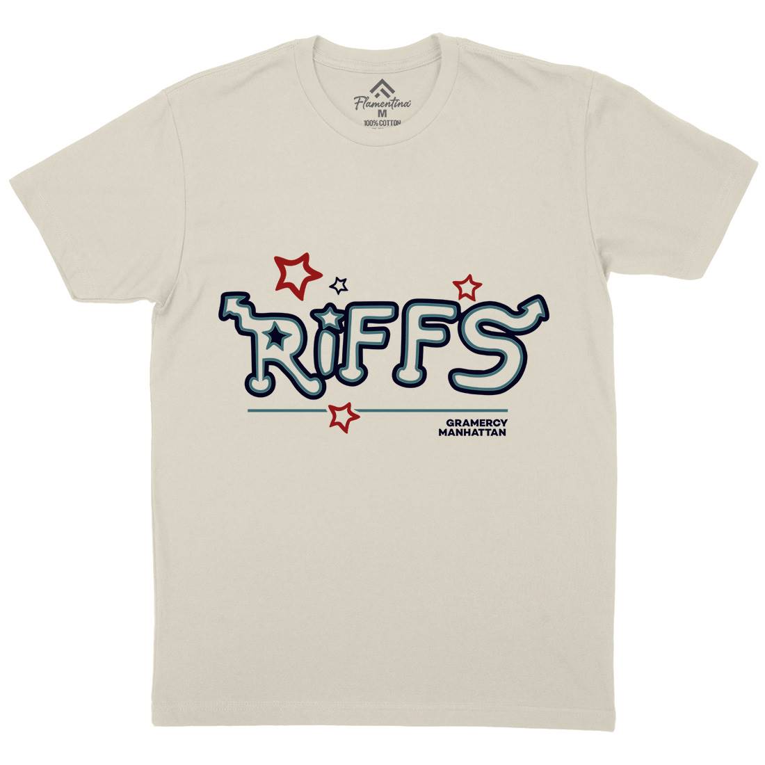 Riffs Mens Organic Crew Neck T-Shirt Retro D290