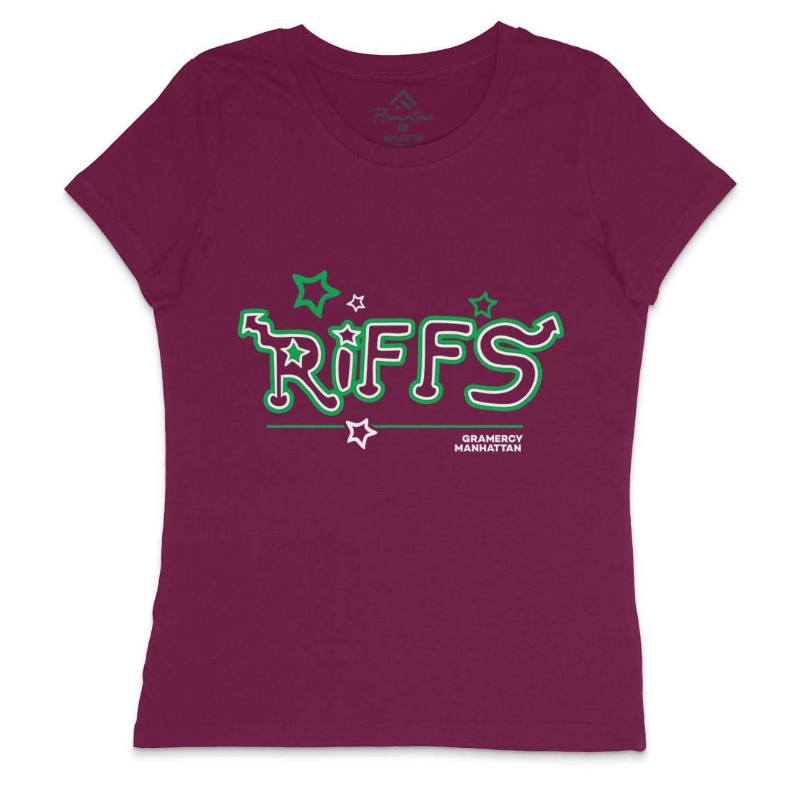 Riffs Womens Crew Neck T-Shirt Retro D290