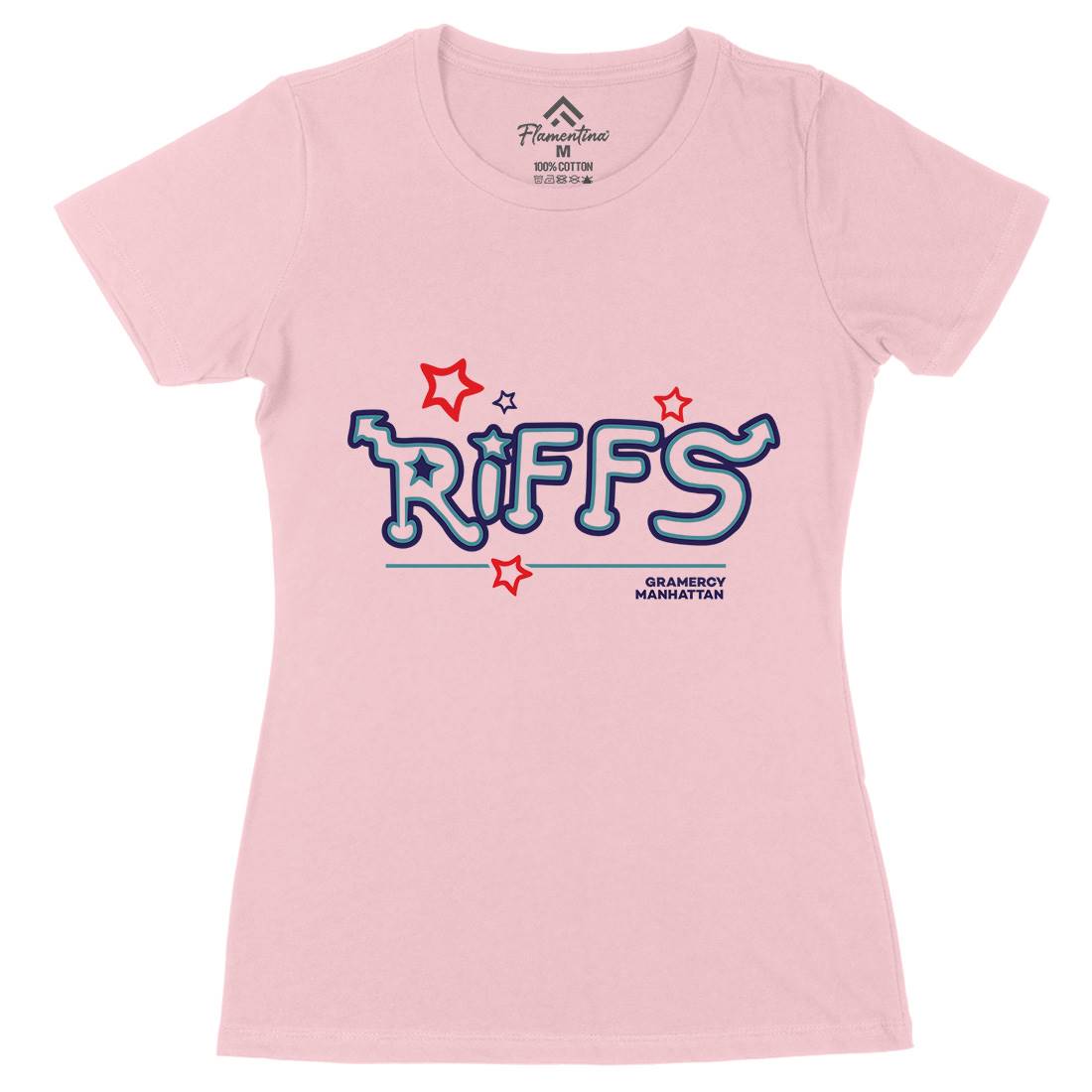 Riffs Womens Organic Crew Neck T-Shirt Retro D290